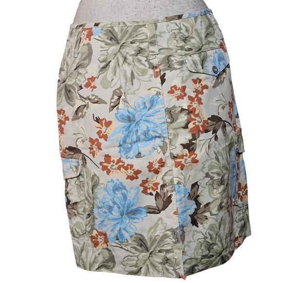 Eddie Bauer Floral Cotton Knee Length Skirt Size 8 - Picture 2 of 3